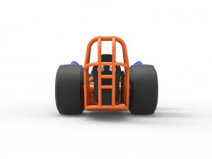 Front engine dragster with 2 V8 Version 2 Scale 1 to 25 3D Print Model