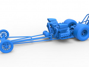 Front engine dragster with 2 V8 Version 2 Scale 1 to 25 Modelo de impresión 3D