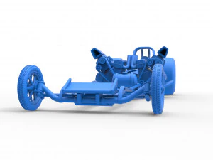 Front engine dragster with 2 V8 Version 2 Scale 1 to 25 3D Print Model