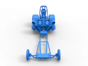 Front engine dragster with 2 V8 Version 2 Scale 1 to 25 3D Print Model