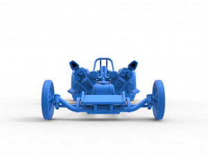 Front engine dragster with 2 V8 Version 2 Scale 1 to 25 Modelo de impresión 3D