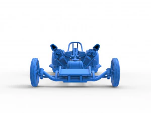 Front engine dragster with 2 V8 Version 2 Scale 1 to 25 3D Print Model