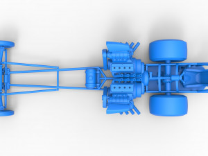 Front engine dragster with 2 V8 Version 2 Scale 1 to 25 Modelo de impresión 3D