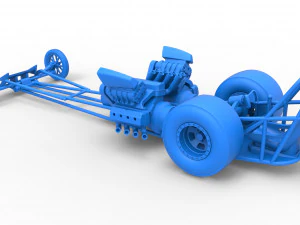 Front engine dragster with 2 V8 Version 2 Scale 1 to 25 3D Print Model