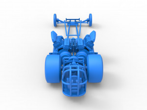 Front engine dragster with 2 V8 Version 2 Scale 1 to 25 Modelo de impresión 3D