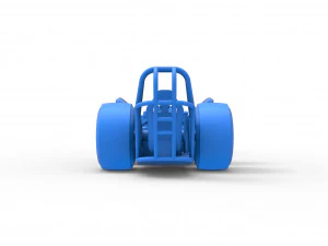 Front engine dragster with 2 V8 Version 2 Scale 1 to 25 3D Print Model