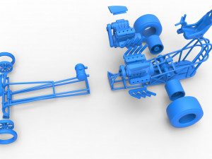 Front engine dragster with 2 V8 Version 2 Scale 1 to 25 Modelo de impresión 3D