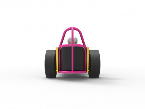 Front engine old school three wheeled dragster Scale 1 to 25 3D-printmodel