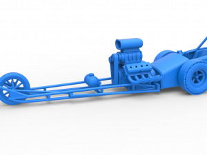Front engine old school three wheeled dragster Scale 1 to 25 3D-printmodel