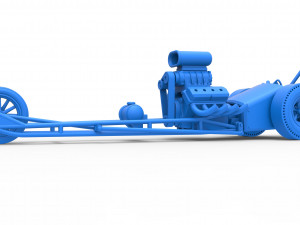 Front engine old school three wheeled dragster Scale 1 to 25 3D-printmodel