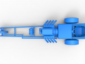 Front engine old school three wheeled dragster Scale 1 to 25 3D-printmodel