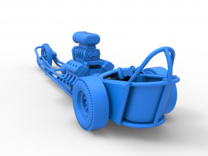 Front engine old school three wheeled dragster Scale 1 to 25 3D-printmodel