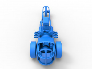 Front engine old school three wheeled dragster Scale 1 to 25 3D-printmodel
