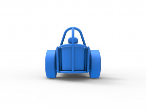 Front engine old school three wheeled dragster Scale 1 to 25 3D-printmodel