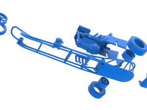 Front engine old school three wheeled dragster Scale 1 to 25 3D-printmodel