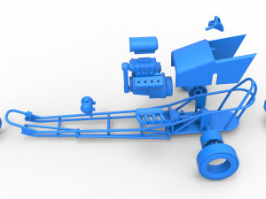 Front engine old school three wheeled dragster Scale 1 to 25 3D-printmodel