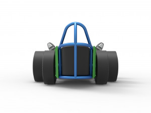 Front engine old school 6 wheeled dragster Scale 1 to 25 3D प्रिंट मॉडल