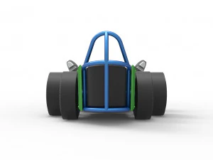 Front engine old school 6 wheeled dragster Scale 1 to 25 3D Print Model