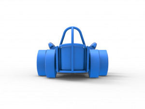 Front engine old school 6 wheeled dragster Scale 1 to 25 3D प्रिंट मॉडल