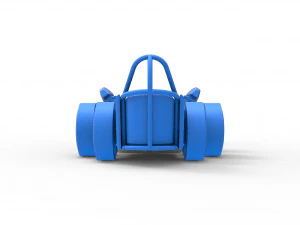 Front engine old school 6 wheeled dragster Scale 1 to 25 3D Print Model