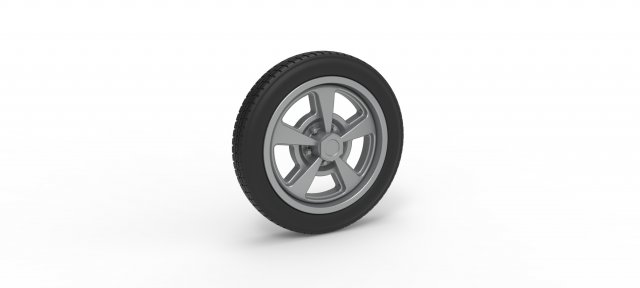 Front wheel of old school dragster Version 2 Scale 1 to 25 3D-printmodel .c4d .max .obj .3ds .fbx .stl .blend 