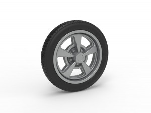 Front wheel of old school dragster Version 2 Scale 1 to 25 Model do druku 3D