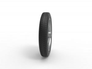 Front wheel of old school dragster Version 2 Scale 1 to 25 3D-printmodel