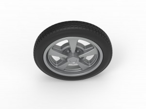 Front wheel of old school dragster Version 2 Scale 1 to 25 3D-printmodel
