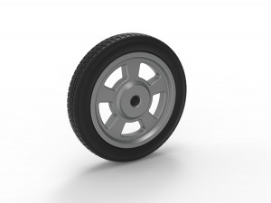 Front wheel of old school dragster Version 2 Scale 1 to 25 3D-printmodel