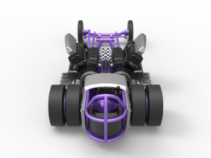 Front engine old school dragster with 2 V8 Scale 1 to 25 Modèles 3D en vedette
