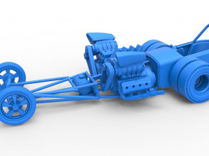 Front engine old school dragster with 2 V8 Scale 1 to 25 Modèles 3D en vedette