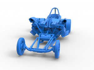 Front engine old school dragster with 2 V8 Scale 1 to 25 Modèles 3D en vedette