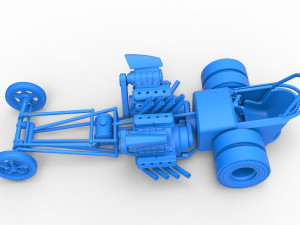 Front engine old school dragster with 2 V8 Scale 1 to 25 Modèles 3D en vedette