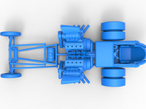 Front engine old school dragster with 2 V8 Scale 1 to 25 Modèles 3D en vedette