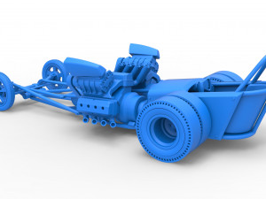 Front engine old school dragster with 2 V8 Scale 1 to 25 Modèles 3D en vedette