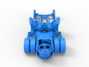 Front engine old school dragster with 2 V8 Scale 1 to 25 Modèles 3D en vedette