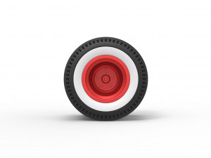 Double rear wheel of old school dragster Scale 1 to 25 3D Принт Модель