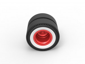 Double rear wheel of old school dragster Scale 1 to 25 3D Принт Модель