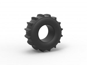 Dirt dragster rear tire 7 Scale 1 to 25 3D Print Model