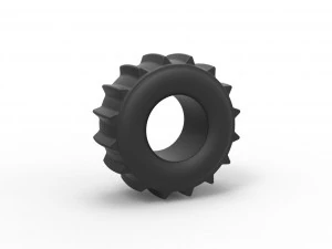 泥土高速赛车后轮胎 7 比例 1 至 25 3D 打印模型