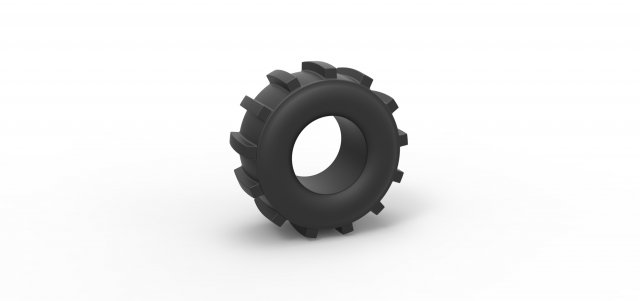 Dirt dragster rear tire 8 Scale 1 to 25 Modèles 3D en vedette .c4d .max .obj .3ds .fbx .stl .blend 