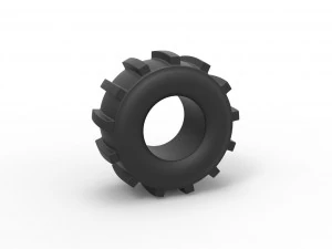 Pneu traseiro Dirt Dragster 8 Escala 1 a 25 Modelo de Impressão 3D
