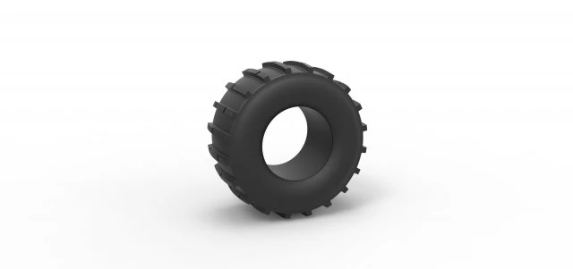 Dirt dragster rear tire 9 Scale 1 to 25 3D Print Model .c4d .max .obj .3ds .fbx .stl .blend 