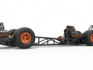 Front engine AWD dragster Scale 1 to 25 3D Print Model
