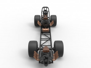 Front engine AWD dragster Scale 1 to 25 3Dプリントモデル
