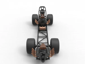 Front engine AWD dragster Scale 1 to 25 3D Print Model