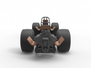 Front engine AWD dragster Scale 1 to 25 3Dプリントモデル