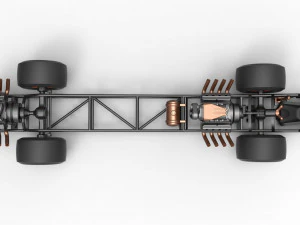 Front engine AWD dragster Scale 1 to 25 3D Print Model
