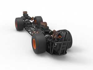 Front engine AWD dragster Scale 1 to 25 3Dプリントモデル