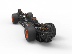 Front engine AWD dragster Scale 1 to 25 3D Print Model